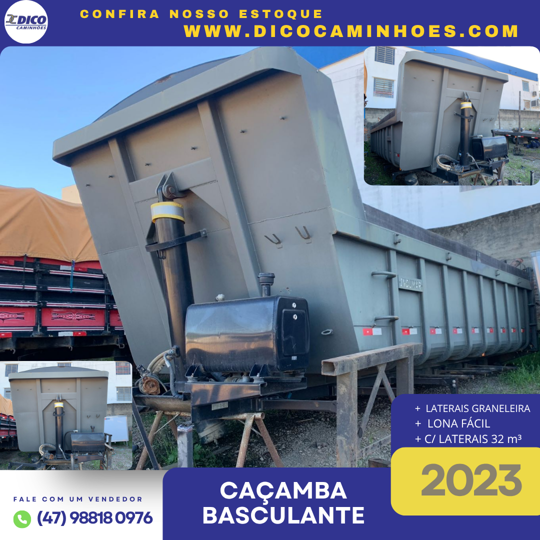 Caçamba Basculante Cinza 2023